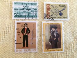 4 Stk. Briefmarken FINNLAND, gestempelt
