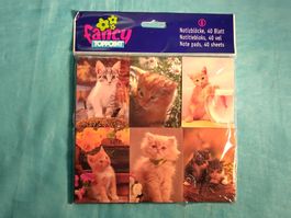 6 Notizblöcke mit je 40 Blatt, Katzen