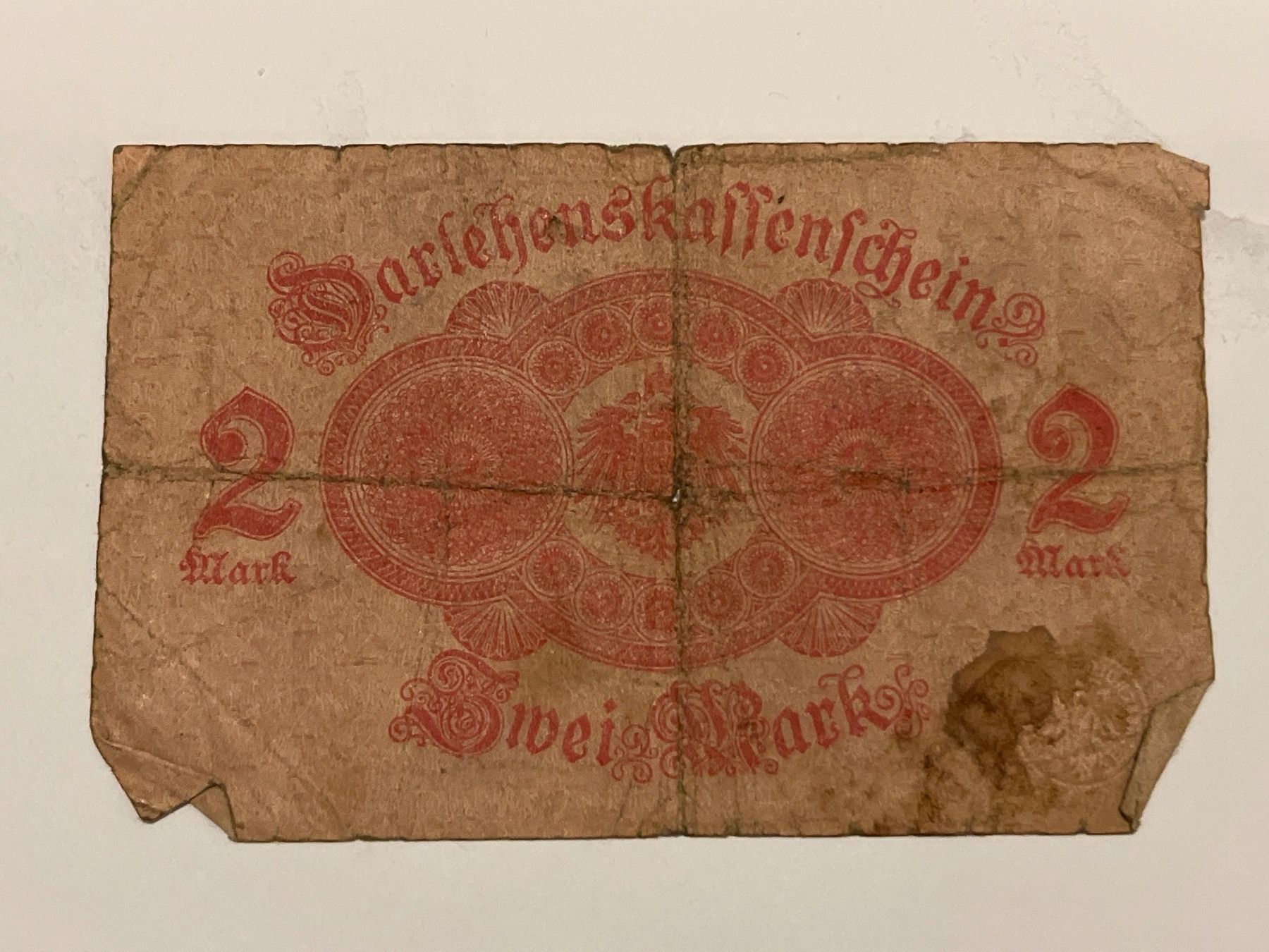 Banconote: Darlehnskassenschein August 1914 2 Mark – Usato da Hergiswil NW venduto da SLDM 1