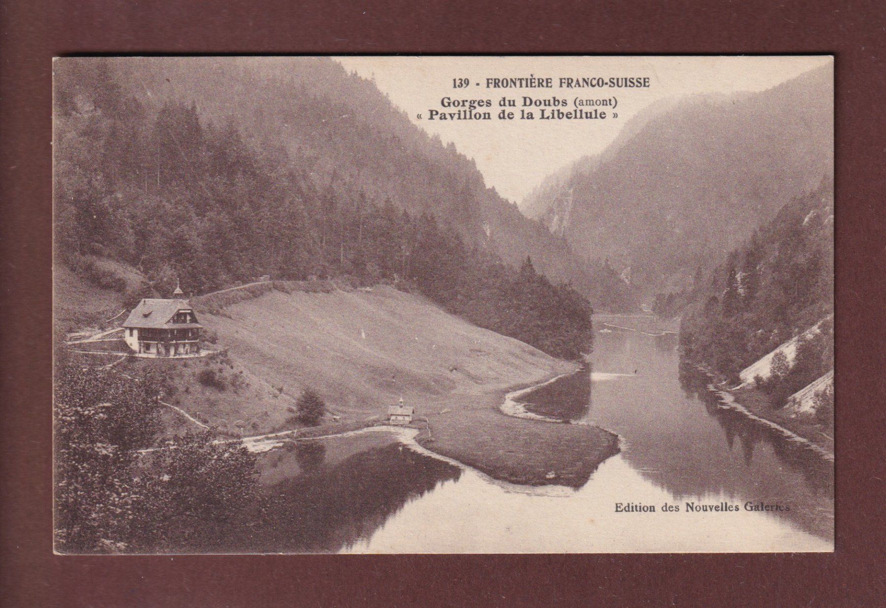 Ansichtskarten: Gorges du DOUBS - Pavillon de la Libellule – Gebraucht aus Pully von nicecards