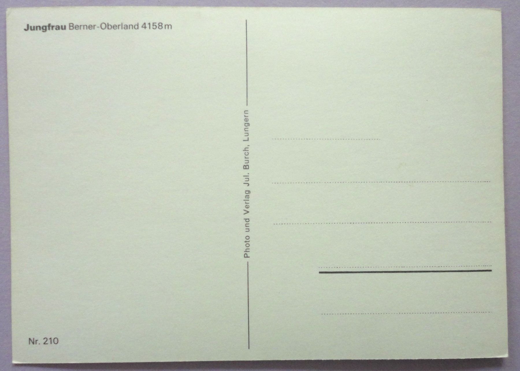 Cartoline postali: Kungfrau, 4158 m, B.O. – Usato da Fétigny venduto da Billy2miny 1