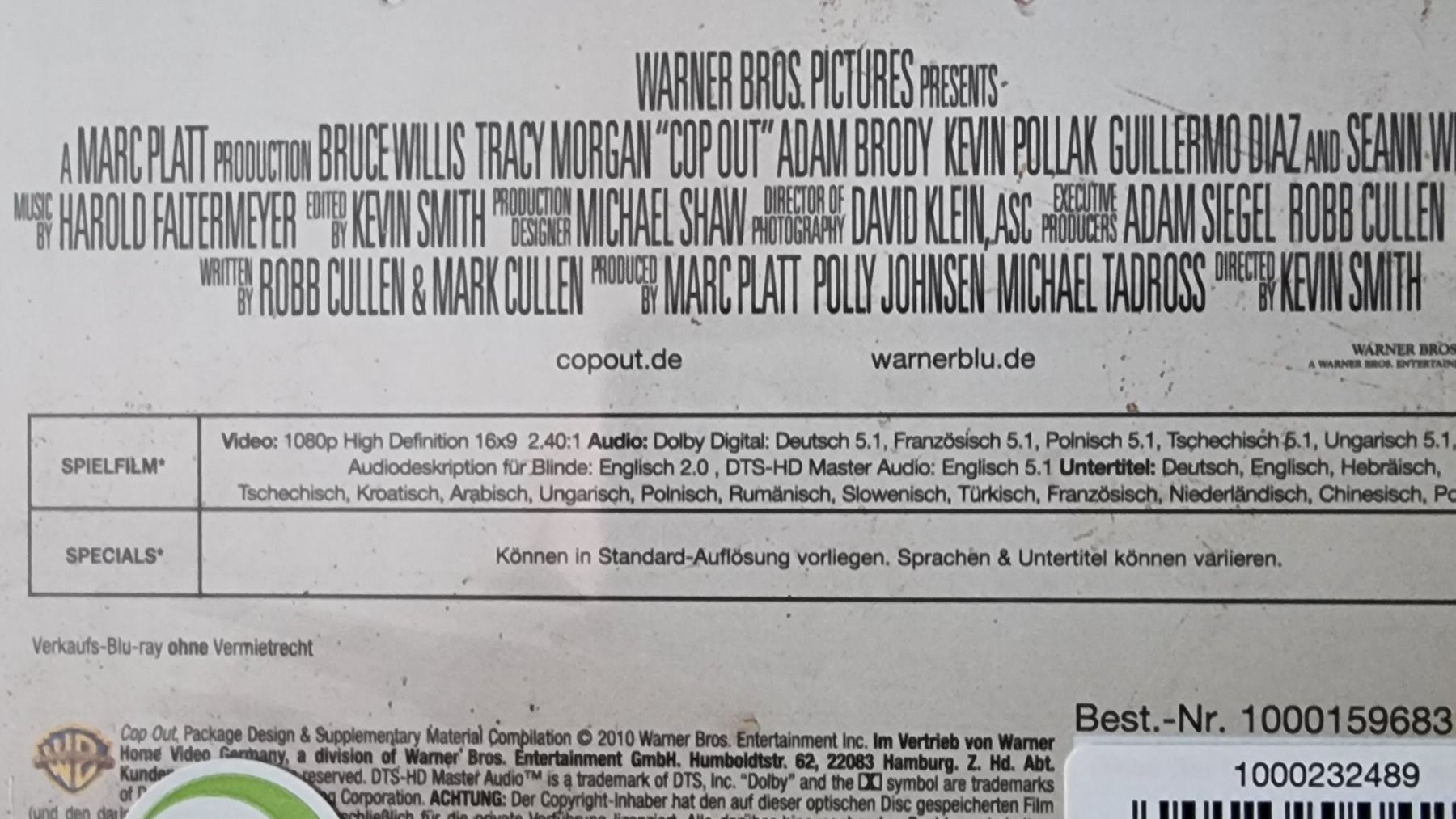Tutti i DVDs: Blu Ray Cop Out / Bruce Willis OVP – Nuovo e nell'imballaggio originale da Oetwil am See venduto da fineli2 1
