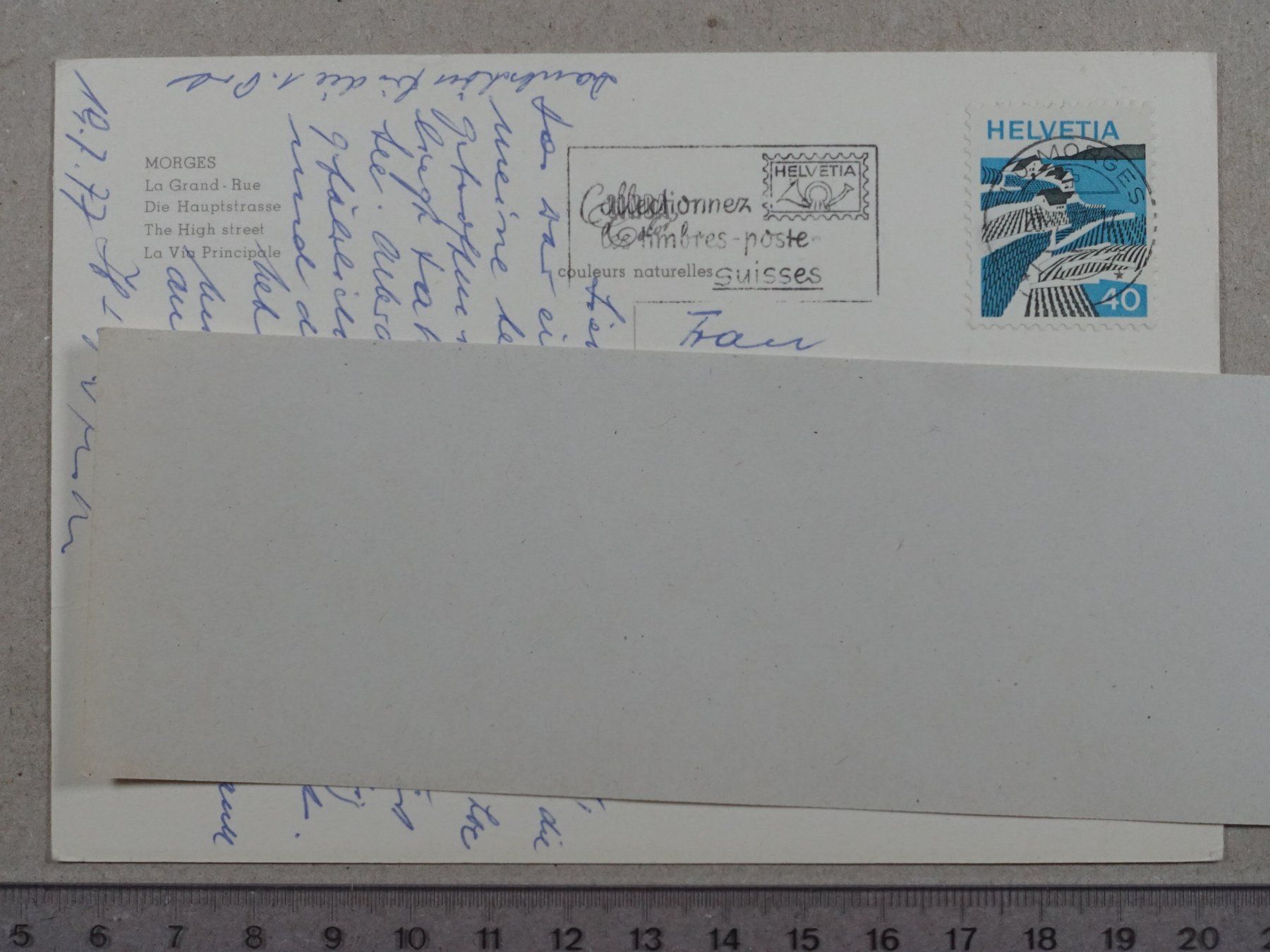 Cartoline postali: Morges, 1977 – Usato da Lenzburg venduto da fh1 1