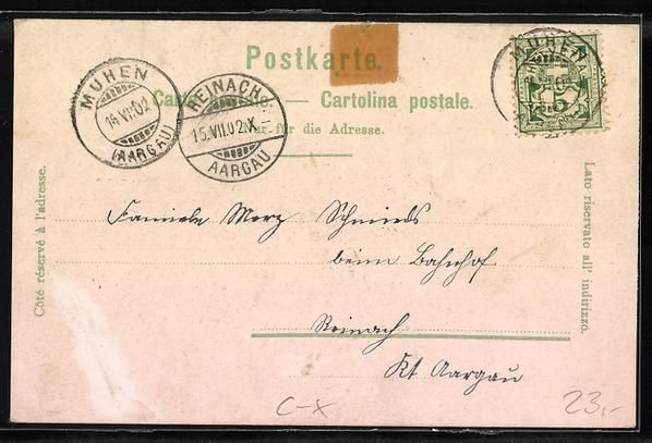Cartoline postali: Litho Muhen /AG, Restaurant und Handlung – Usato da Berlin venduto da bartko-reher 1