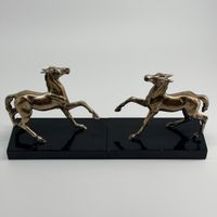 Serre-livres vintage chevaux métal 