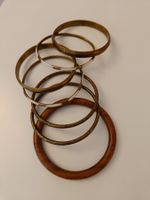 7er Set Modeschmuck Armreifen Holz & Metall 7cm