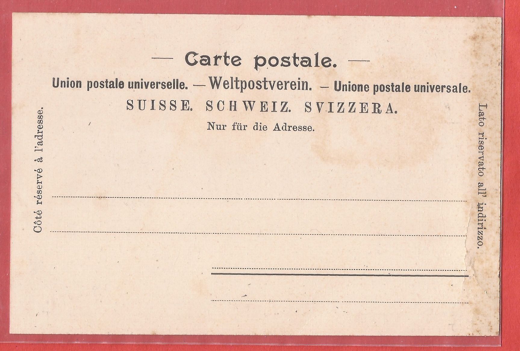 Cartoline postali: Arbon - Hotel du Lac - 1902 – Usato da Fislisbach venduto da Porano 1