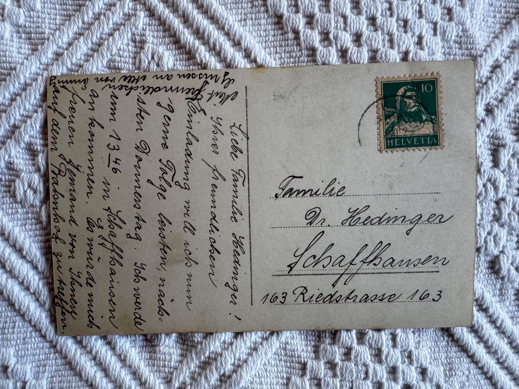 Cartoline postali: Ansichtskarte mit zwei Mädchen, gelaufen – Usato da Vellerat venduto da joromaur 1