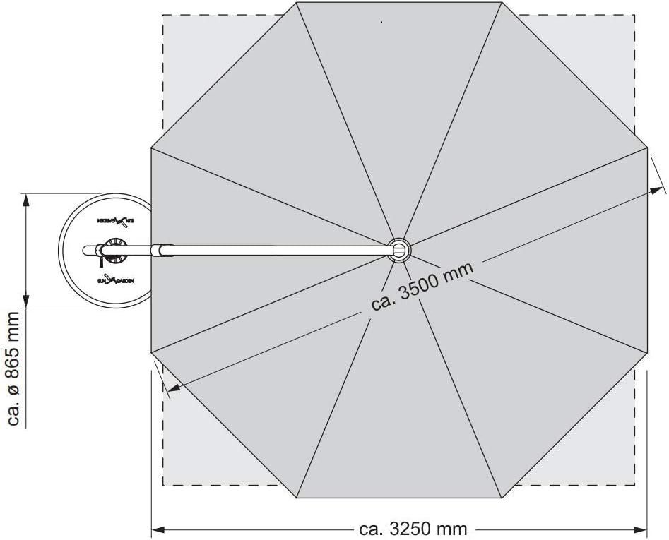 Ombrelloni: Sun Garden Ersatzbezug Ø350cm anthrazit – Nuovo e nell'imballaggio originale da Bottighofen venduto da zaap 5