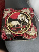 Vintage Blechdose mit Kranichmotiv - Sammlerstück!