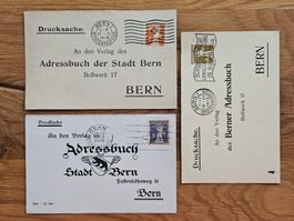 3 private Ganzsachen BERN für 4.--