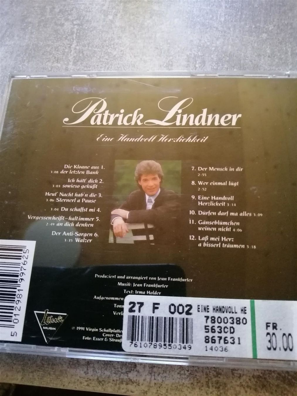 CD: CD Patrick Lindner * Eine Handvoll.... * – Usato da Bärau venduto da perosch65 1
