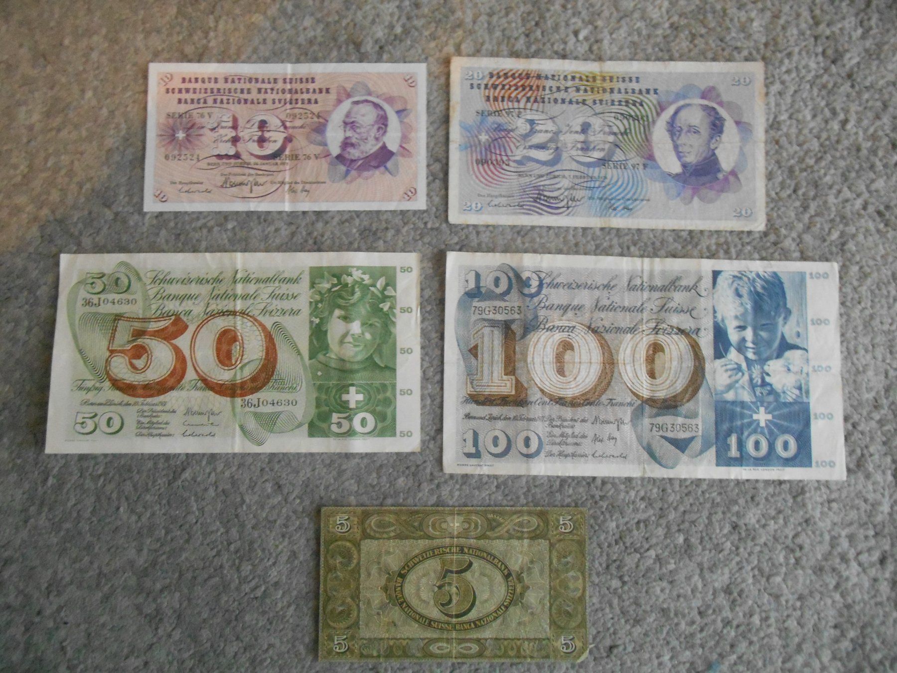 Banknoten: Alte Banknoten Schweiz – Gebraucht aus Möhlin von bekapame