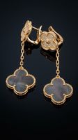 Boucles d'oreilles trèfle, plaqué or