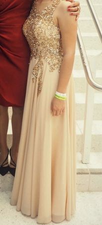 Elegantes Ballkleid mit Steinbesatz | einmal getragen