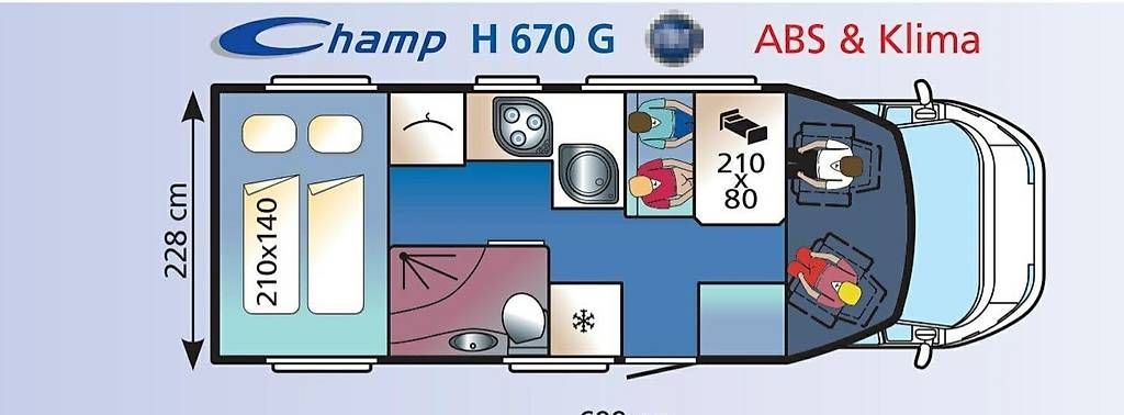 Veicoli da campeggio: Fiat Ducato Cristall Champ H670G – Usato da Unterägeri venduto da brj04 1