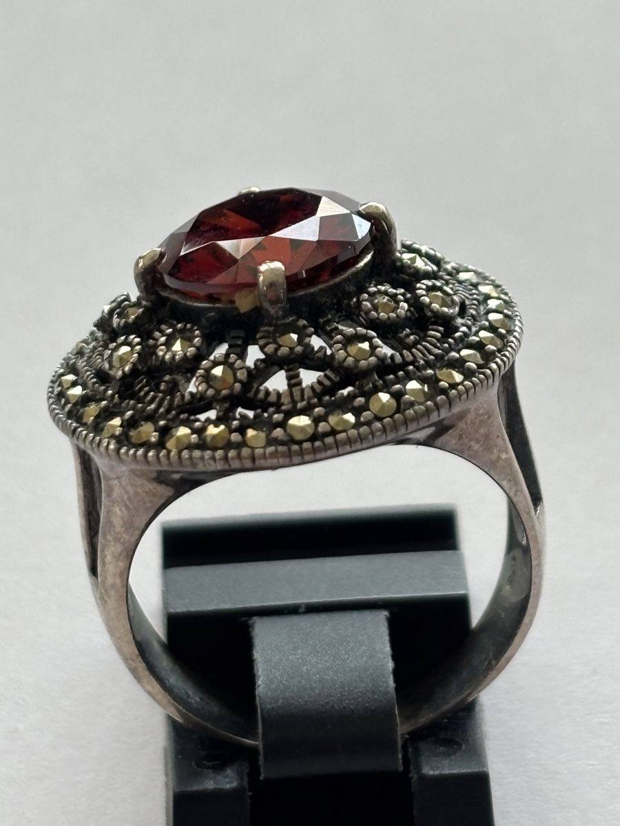 Ringe: Silber Ring 925 mit Granat und Markasiten – Gebraucht aus Langnau am Albis von flusspflege 2