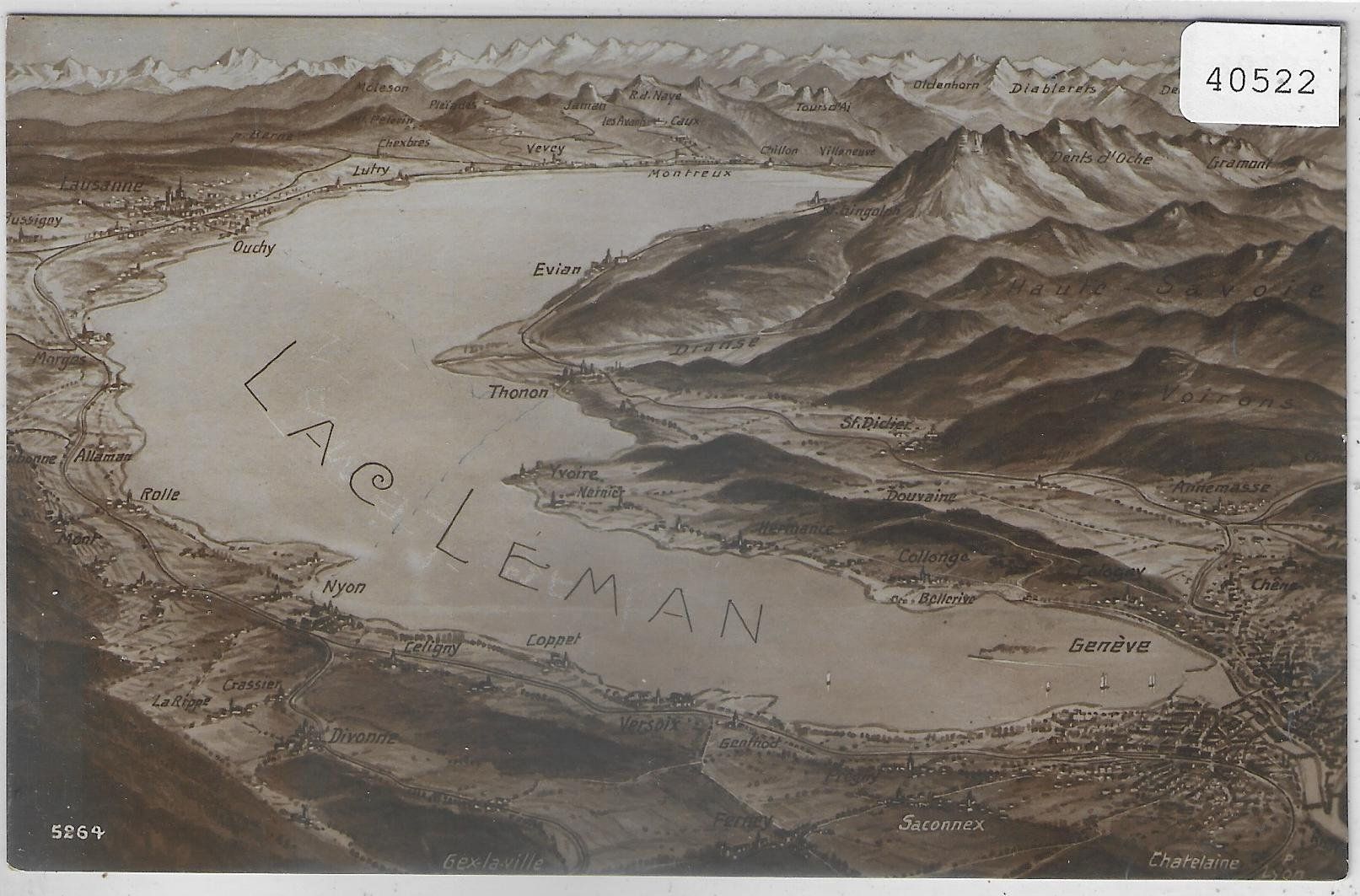 Cartoline postali: Lac Leman - Panorama – Usato da Ettingen venduto da Kartenplanet