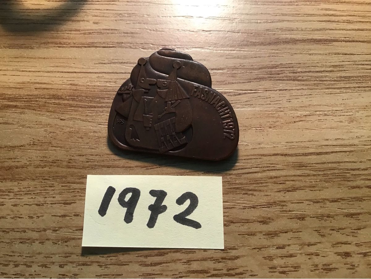 Basler Placchette & Badge: Baslerfasnachtsplaketten 1972 Kupfer – Usato da Arlesheim venduto da printz01