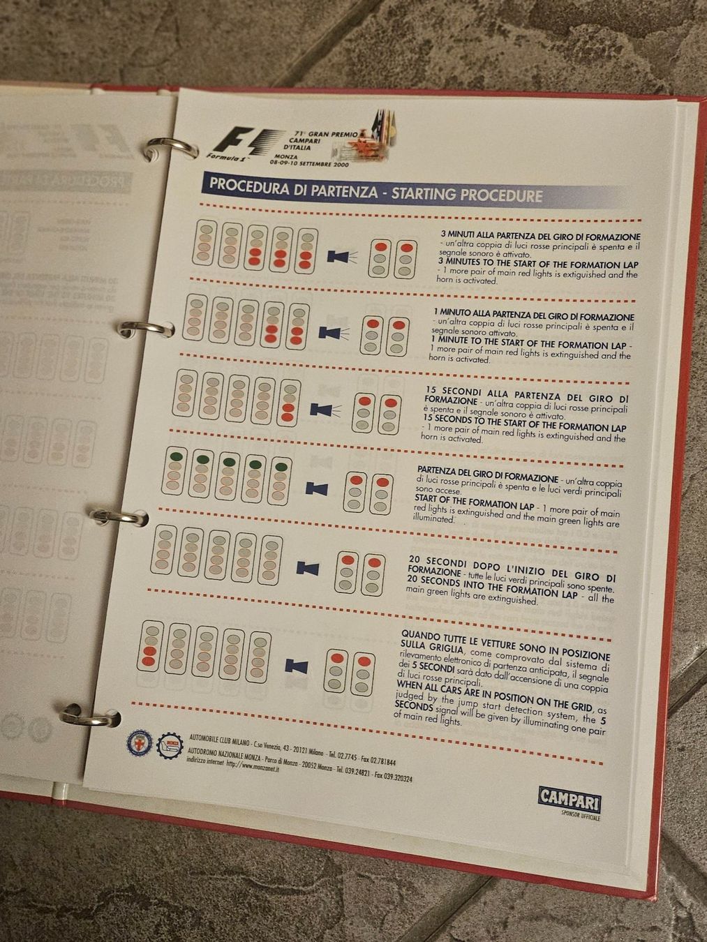 Dokumente: Formula one  - Formel 1 - 71. GP Monza im 2000 – Neu (gemäss Beschreibung) aus Kollbrunn von equipe-bachofner.ch 7