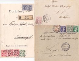 Lot Ziffermarken: 23 Belege + 1 Viererblock gest. (59B)