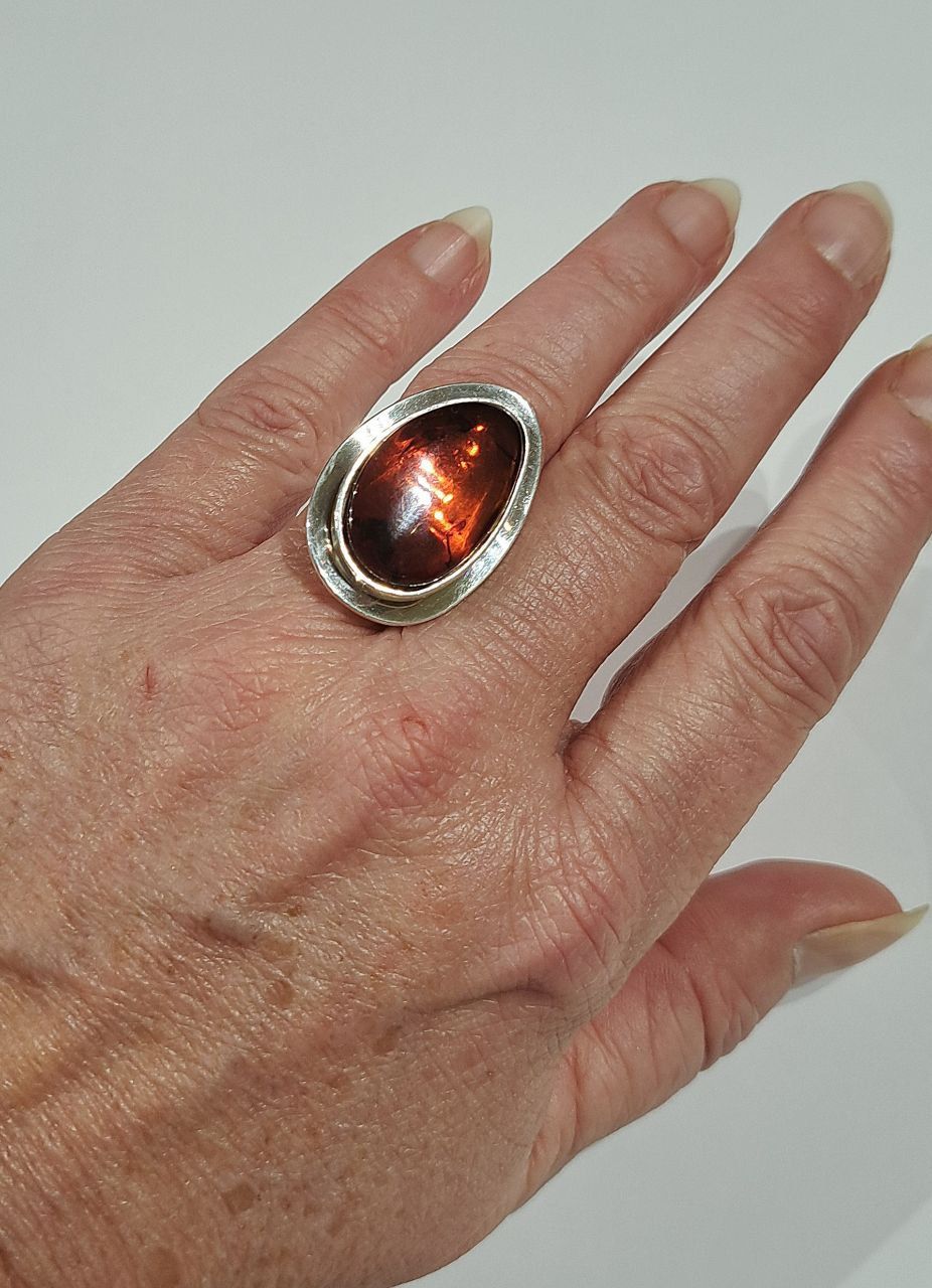 Anelli: Ring Silber mit Cherry Bernstein – Usato da Stans venduto da wer_fd5f 1