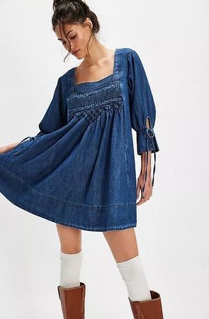 Free People Denim Kleid Sonora XS