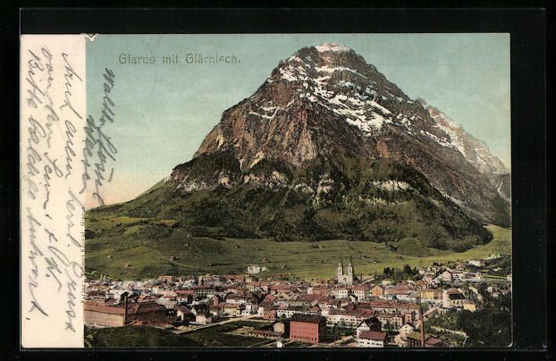 Cartes postales: AK Glarus, Teilansicht mit Glärnisch – D'occasion à Berlin par bartko-reher