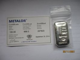 100gr. Silberbarren Nr. 267603