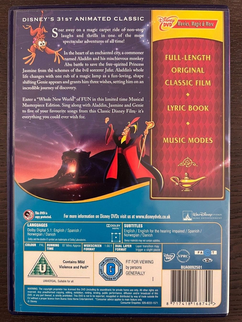 Tutti i DVDs: Aladdin (En, Sp) – Usato da Zürich venduto da FilmFreunde 1