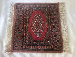 Orientalischer Teppich mit Fransen rot/braun 36x31cm 
