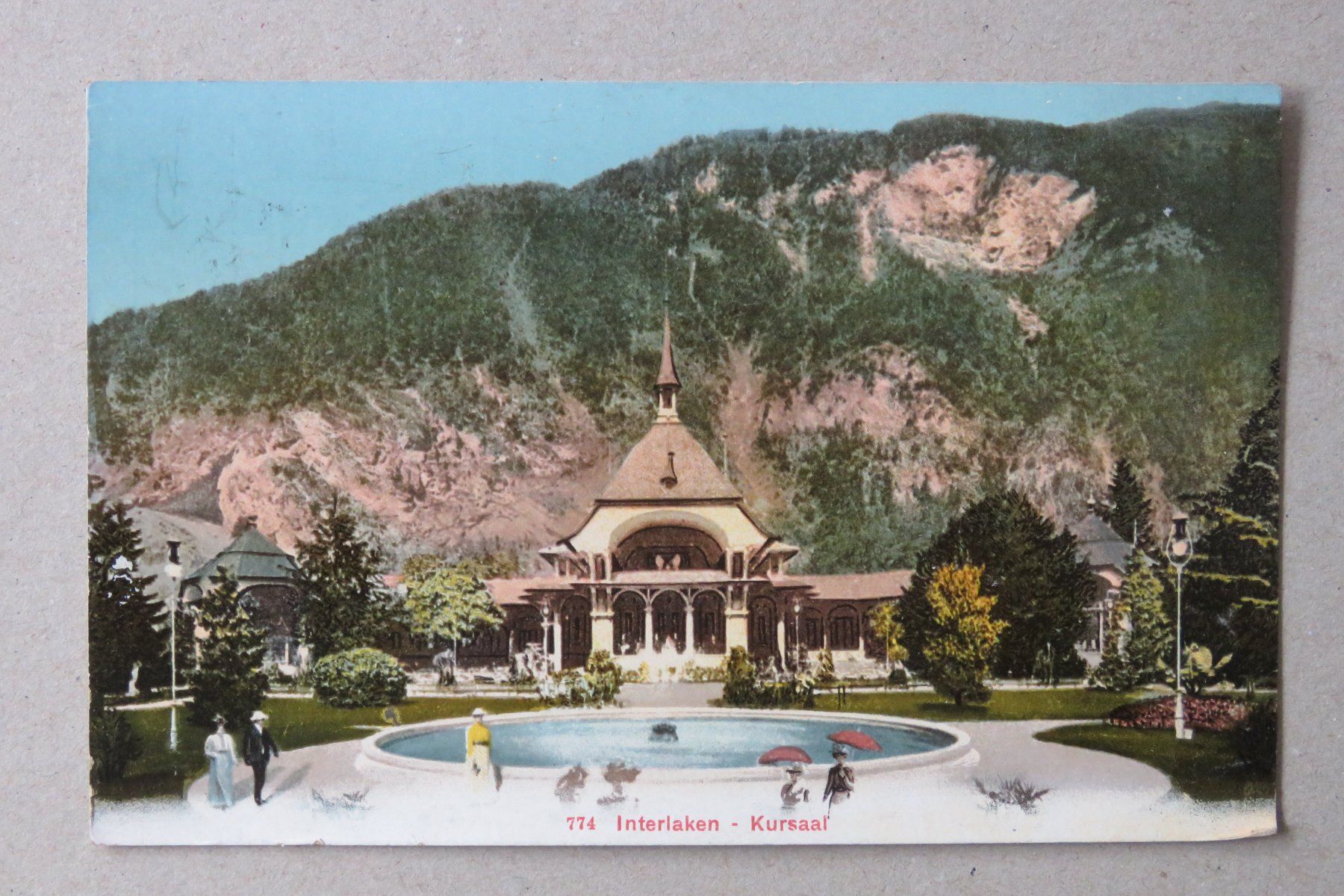 Cartoline postali: 1908 Interlaken - Kursaal – Usato da Kreuzlingen venduto da Koi4