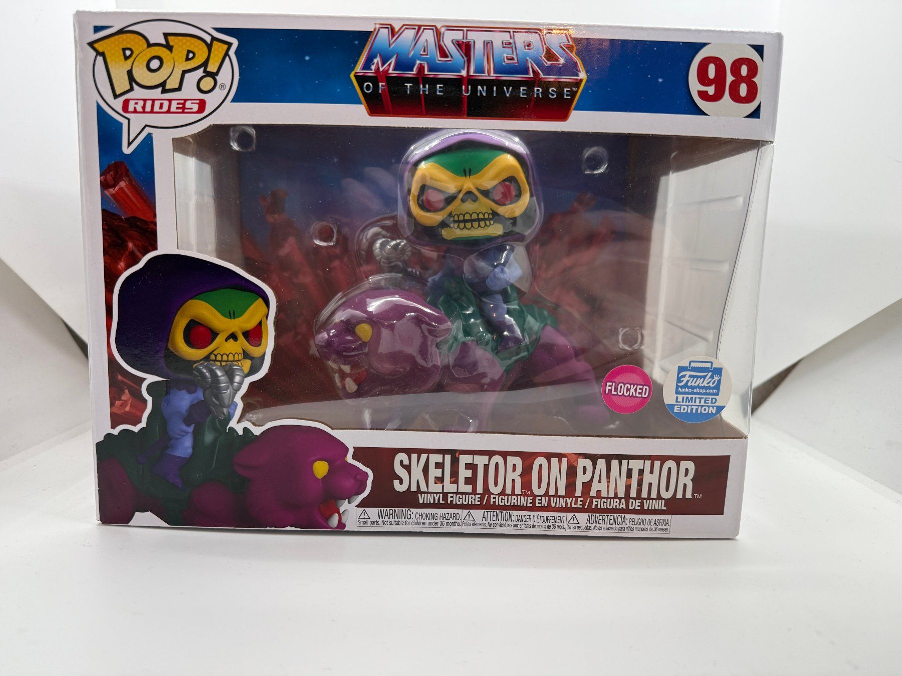Funko Figuren: Pop Rides Skeletor Panthor - Edition Limitée Floquée #98 – Neu und originalverpackt aus Monthey von Black-Cockatoo