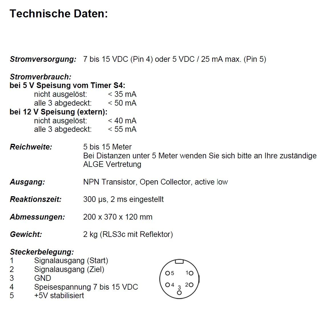 Componenti elettronici: ALGE-TIMING Dreifach-Lichtschranke RLS3c – Usato da Wagen venduto da Rellihcs 4