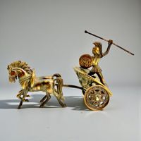 Sculpture en laiton vintage "Achille sur son char"