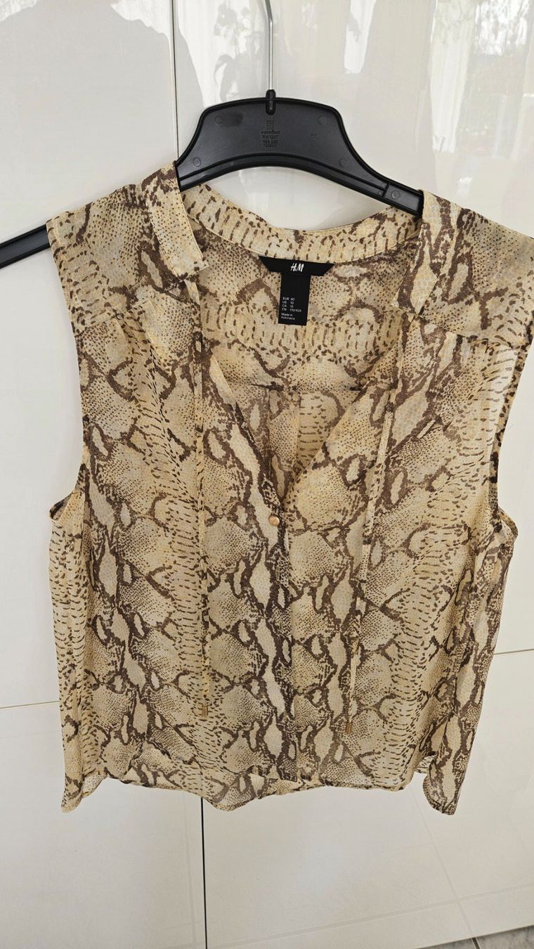 H&M Giacche: Blazer Jacke Gr. 40 mit Bluse Schlangenprint Cognac Braun – Usato da Gossau ZH venduto da fashiontwo 7