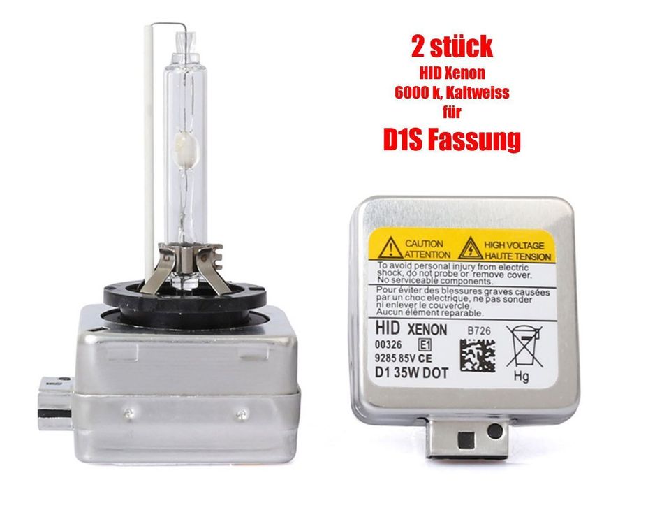 2x LED Quemador Xenon D1S 6000K 35W Lámpara Con Marca