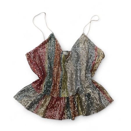 Glitzer Top Gr. M Zara Pailetten