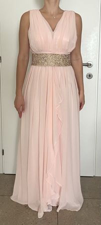 robe de soirée SistaGlam rose poudré