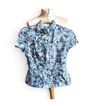 Neu Paul Smith Blue Seiden Bluse IT 38