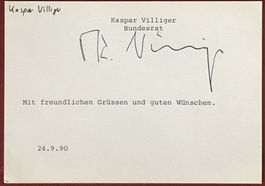 Kaspar Villiger Autogramm Karte 10x15cm Bundesrat