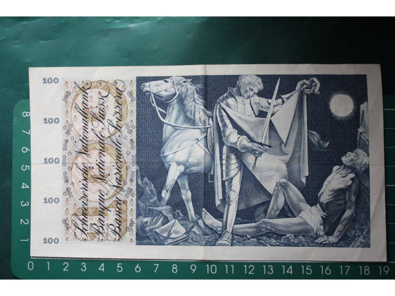 Banknoten: typ mäher banknote 100 franken 1967 – Gebraucht aus Laupen BE von Gufi57 1