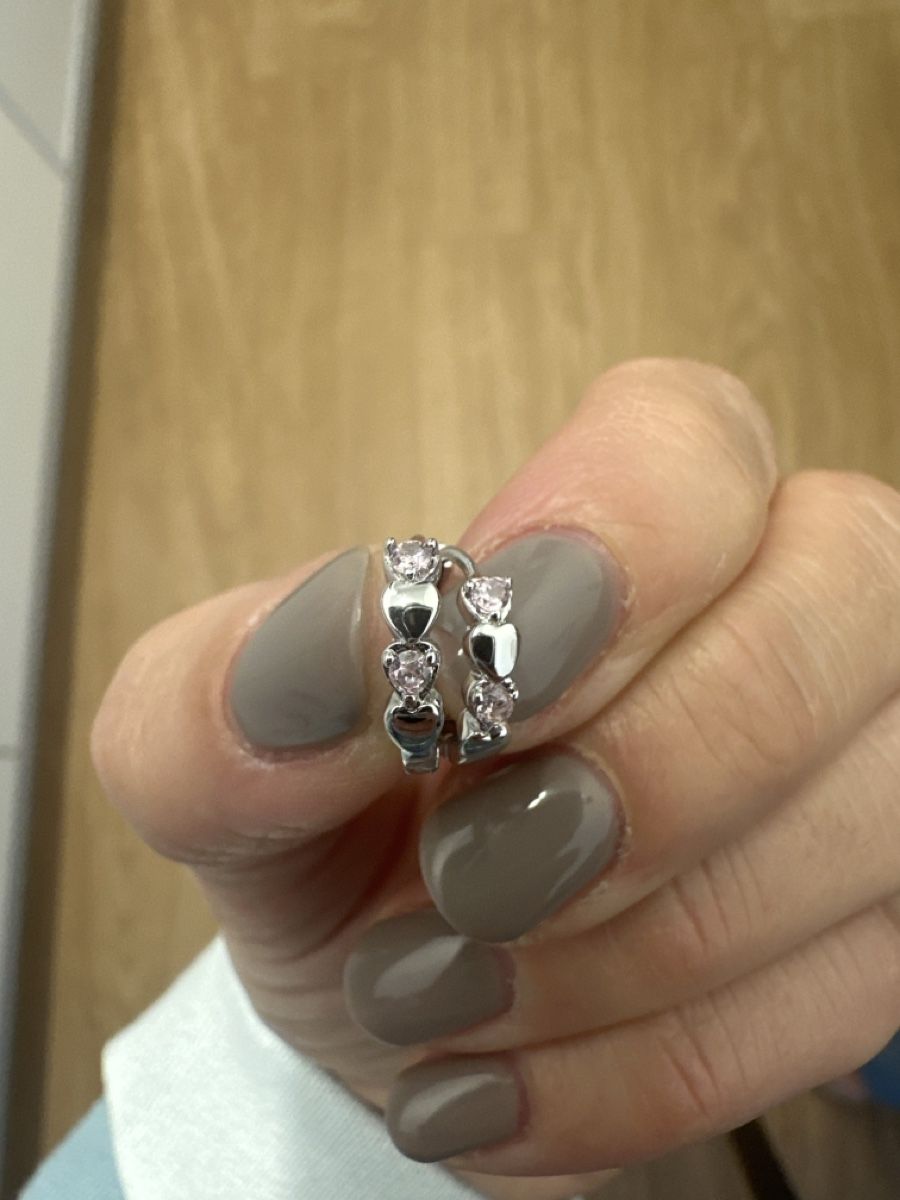 Orecchini pendenti & Orecchini a lobo: Mädchen creolen, Silver, Rosa Herz – Nuovo (secondo la descrizione) da Davos PLatz venduto da Danivime 2