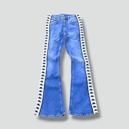 Kappa streetwear wide leg high waist jeans y2k bootcut hose