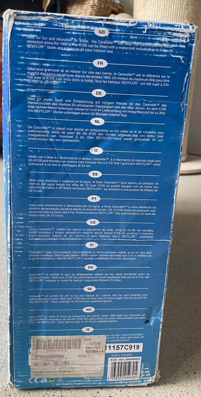 Sevylor Boote: Sevylor Caravelle K105 Paddelboot – Neu und originalverpackt aus Dübendorf von DreamOnOne 2