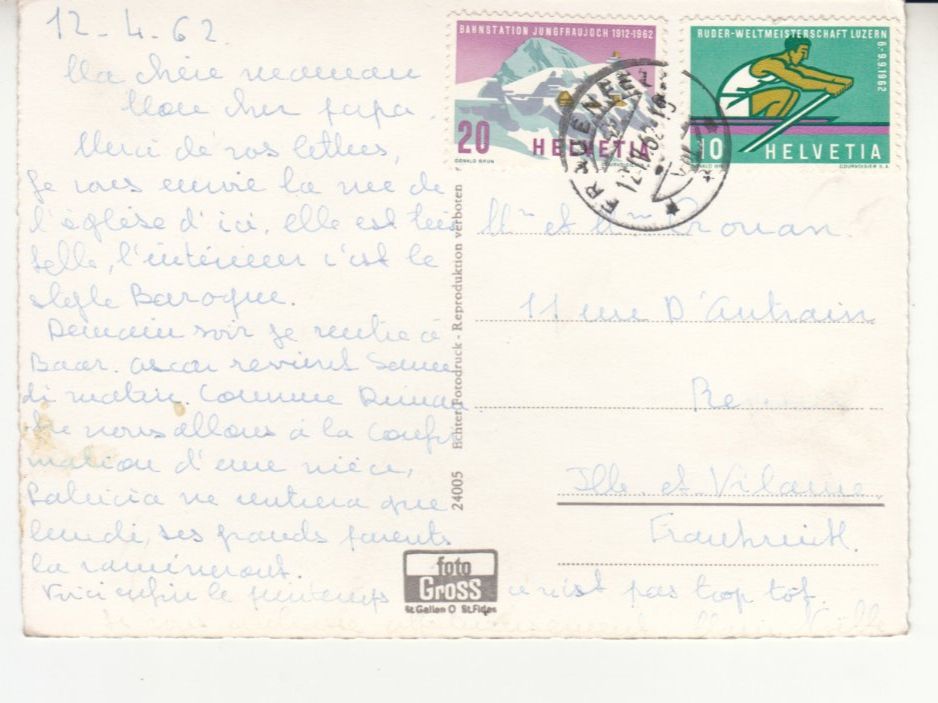 Ansichtskarten: Frauenfeld 1962 – Gebraucht aus Bürglen TG von StampGraf 1