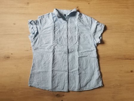 Sommerliche Bluse kurzarm 60% Leinen