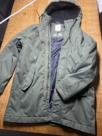 H&M JACKE/PARKA Gr.S/36 olivgrün / unisexy / lange Jacke