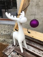 Weihnacht Dekoration Keramik Elch Weiss Elan Céramique Noël