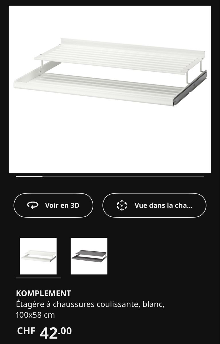 Ikea Scaffali: IKEA accessoire chaussure pour étagère PAX – Usato da Pâquier-Montbarry venduto da mir_687p 1